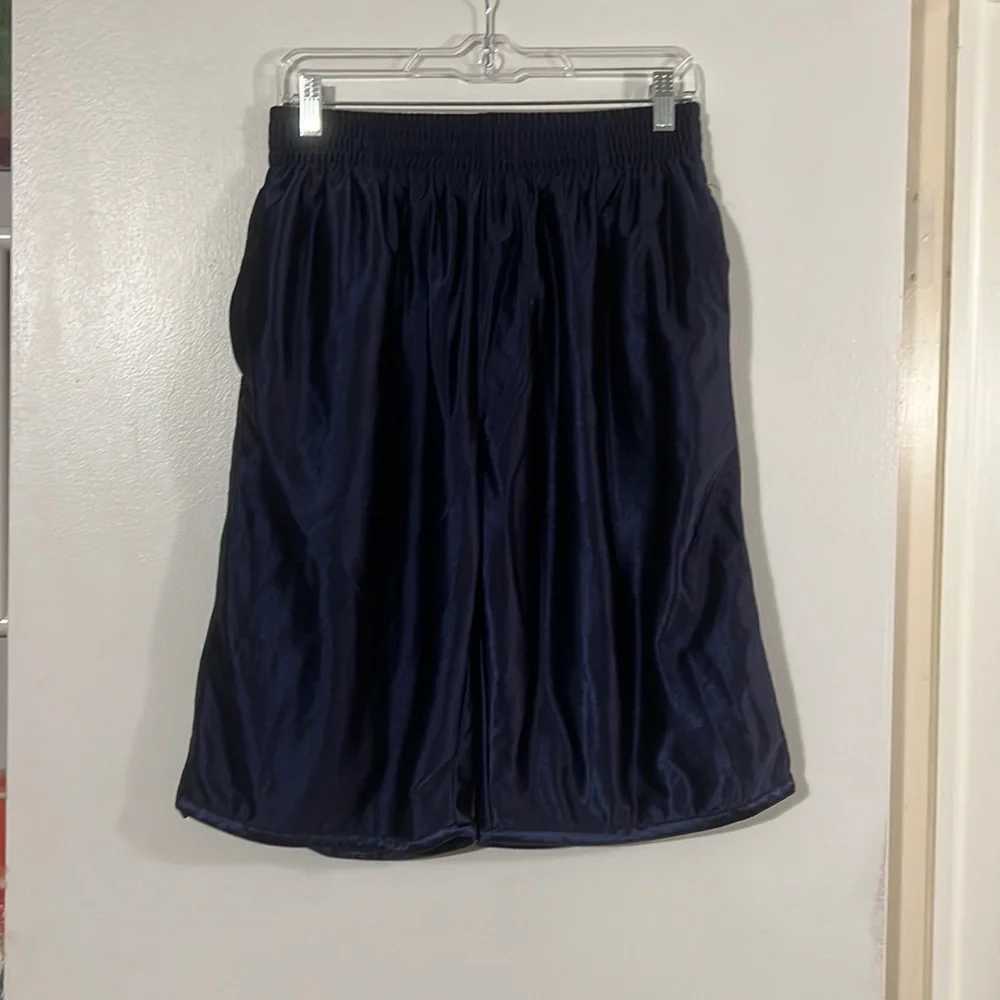Linea Uomo mens dark blue athletic shorts. Elastic drawstring waist
